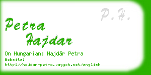 petra hajdar business card